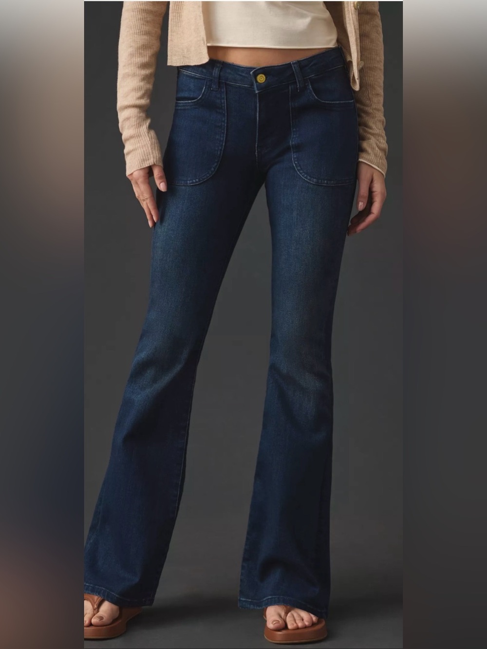 Pilcro The Icon Low-Rise Flare Jeans Size 29 Regular Dark Wash